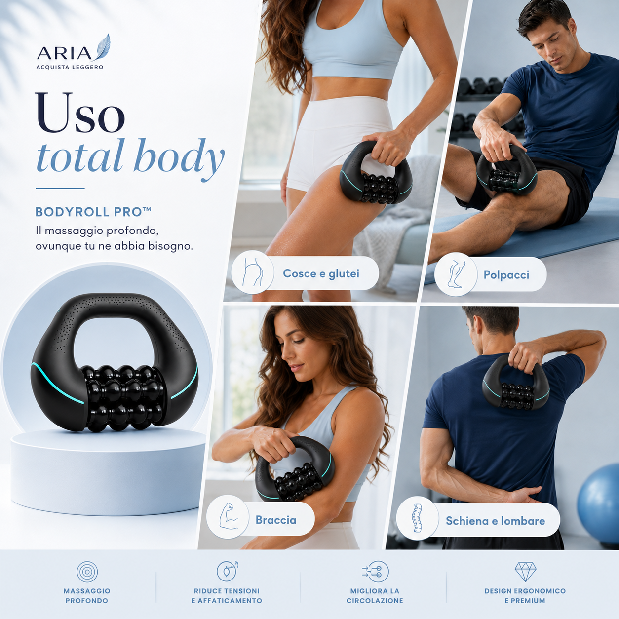 BodyRoll Pro™ – Roller Massaggiante Tonificante